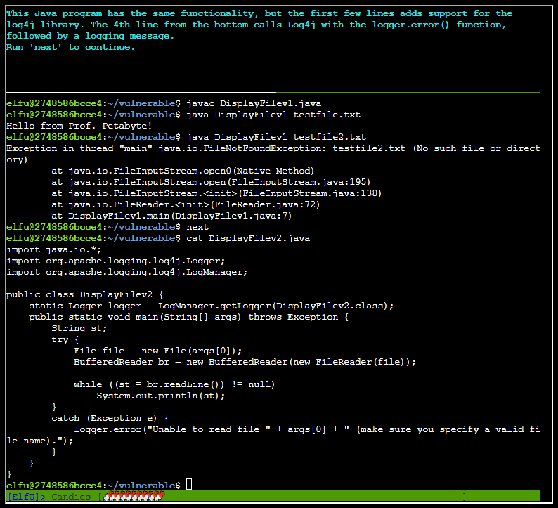 Display contents of java program