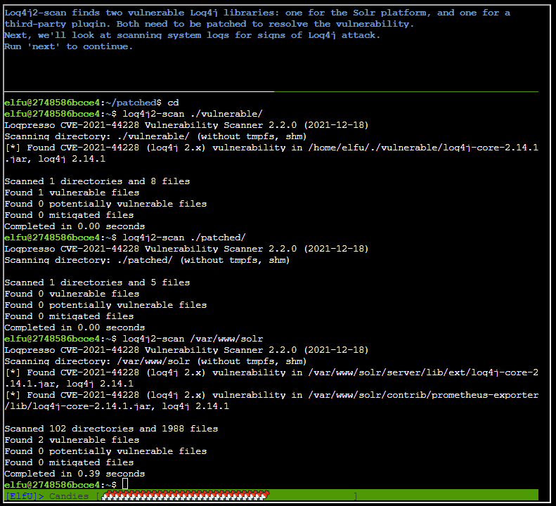 Running the command under /var/log/solr