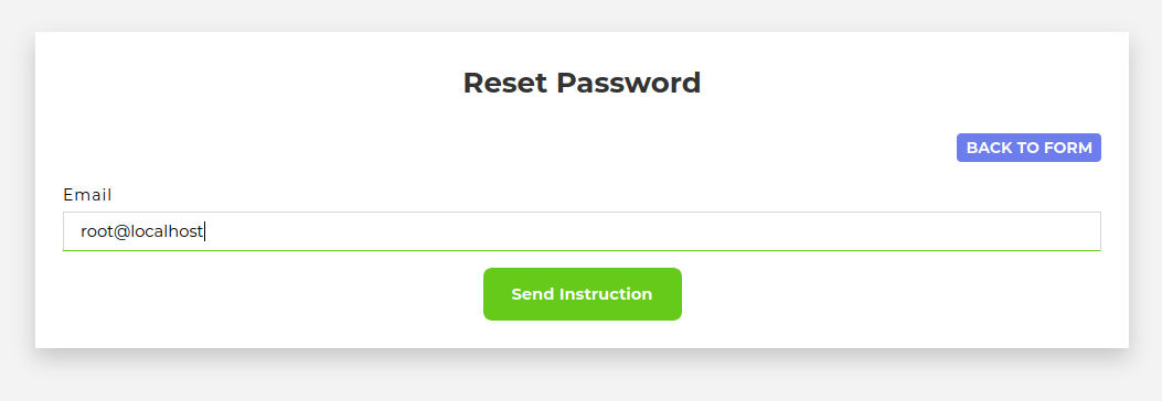 Resetting the password